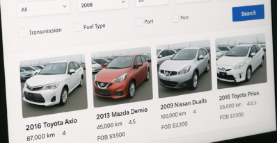 how to search Japanese car stock online